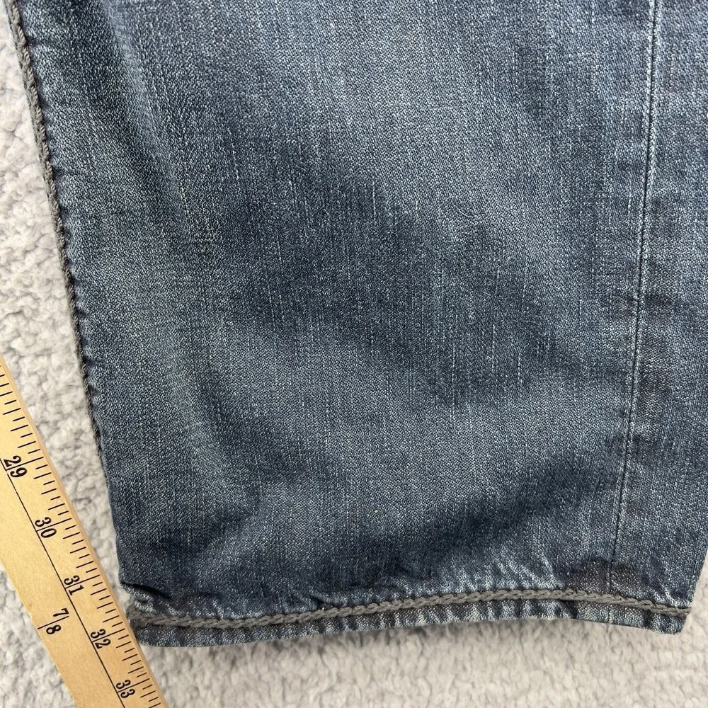 True Religion Mens 44x33 Ricky Relaxed Straight Leg Jeans Y2K Denim Made In USA